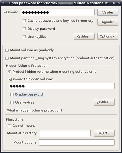 Options de montage