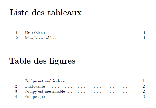 Sommaire et index  Rédigez des documents de qualité avec LaTeX