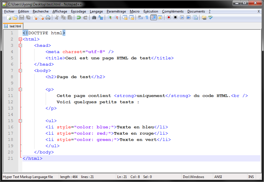 Notepad++ avec la coloration syntaxique