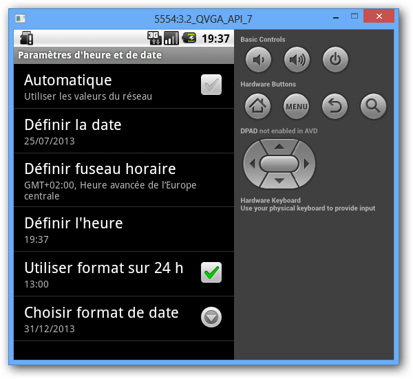 De cette manière, votre terminal sera à l'heure