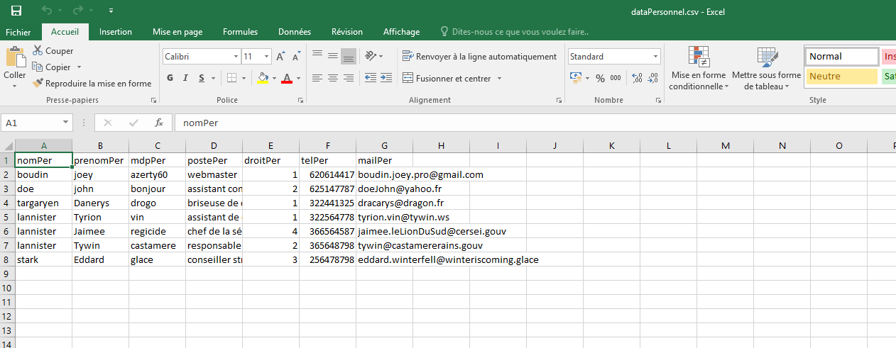 problème insertion CSV Phpmyadmin Erreur importation par kaleraser