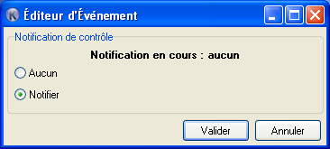 Gestion de l'événement