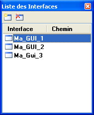 Panneau Liste des Interfaces
