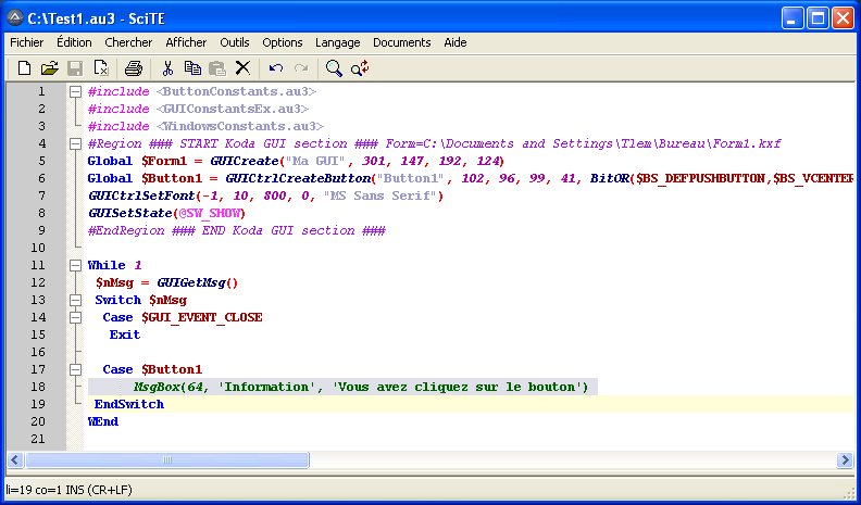 Action sur le Code
