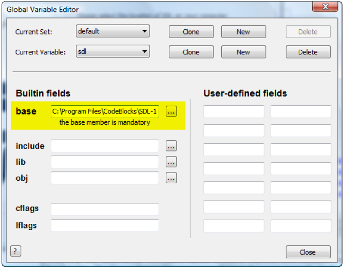 Sdl Code::blocks création de projet SDL sous code::Blocks - où indiquer l'adresse où se ...