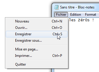 Fichier > Enregistrer