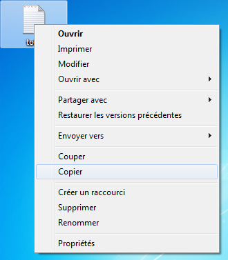 Clic-droit > Copier