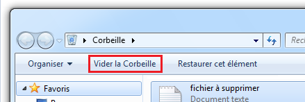 Vider la corbeille