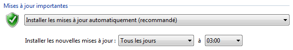 Paramétrage de Windows Update