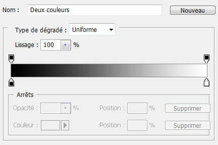 Incrustation dégradé - Dégradé personnalisé