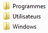 Quelques dossiers dans le disque dur