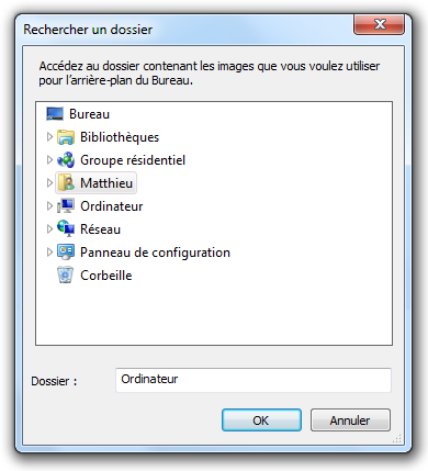 Choix d'un dossier