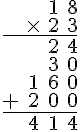 multiplication 18x23