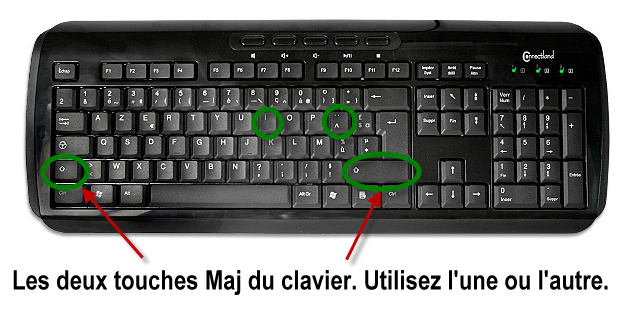 Comment faire le c majuscule sur pc