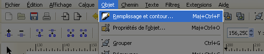 Menu-Couleurs et contours de l'objet