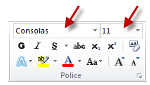 Modification de la police et de la taille des caractères