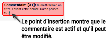 Ce commentaire est actif