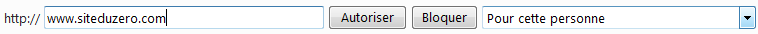 Filtre sur un site particulier