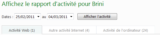 Afficher le rapport d'activité