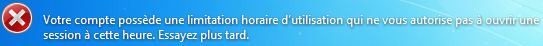 Créneau horaire interdit