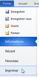 Fichier -> Imprimer