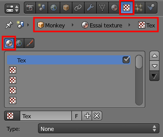 Le menu Texture