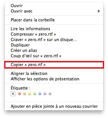 Copier un élement