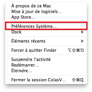 Accéder aux Préférences Système