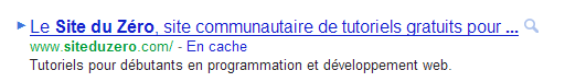 La balise meta description est utilisée dans le résultat de recherche sur Google