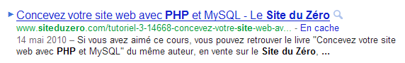L'URL, systématiquement visible dans le résultat de recherche de Google