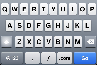 iPhone URL entry keyboard