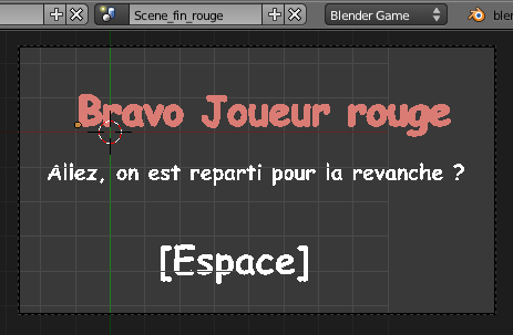 Les félicitations pour le joueur rouge !