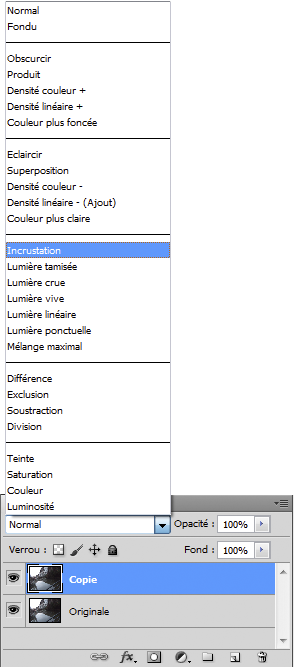 Modes de fusion - Incrustation