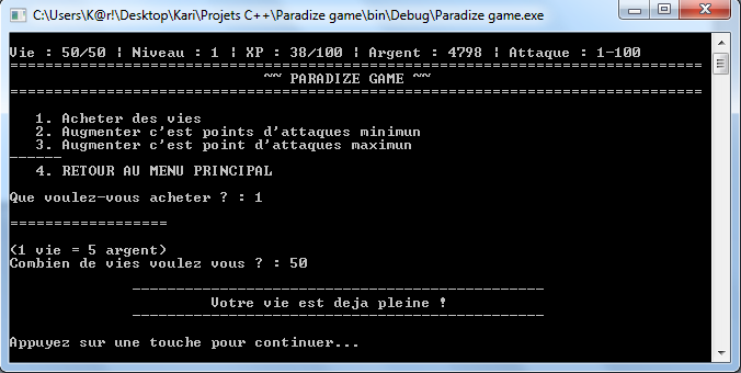 [Jeux Console C++] Paradize Game - Débutant par discovisible - page 1 ...