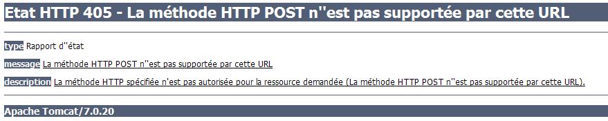 Code d'erreur HTTP 405
