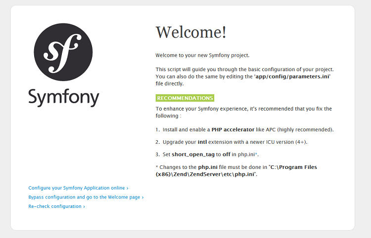 Le fichier de configuration s'affiche