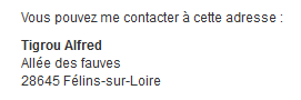 Apparence d'une adresse