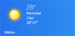 Tuile de l'application Météo