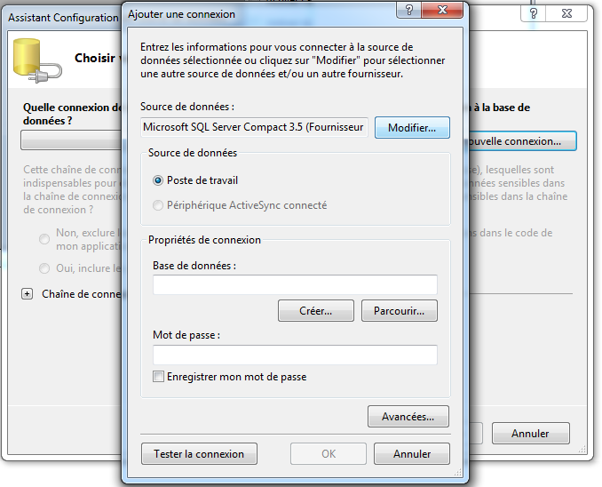 Changez la source de données