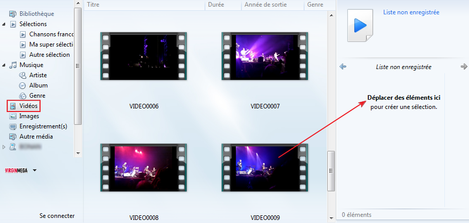 Les vidéos avec le lecteur Windows Media