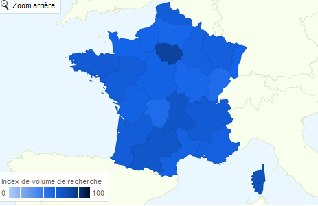 Il semblerait que l'on tape plus « informatique » en Île-de-France qu'ailleurs