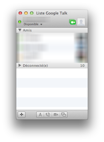 Liste d'amis dans Messages