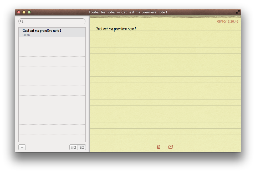 L'application Notes