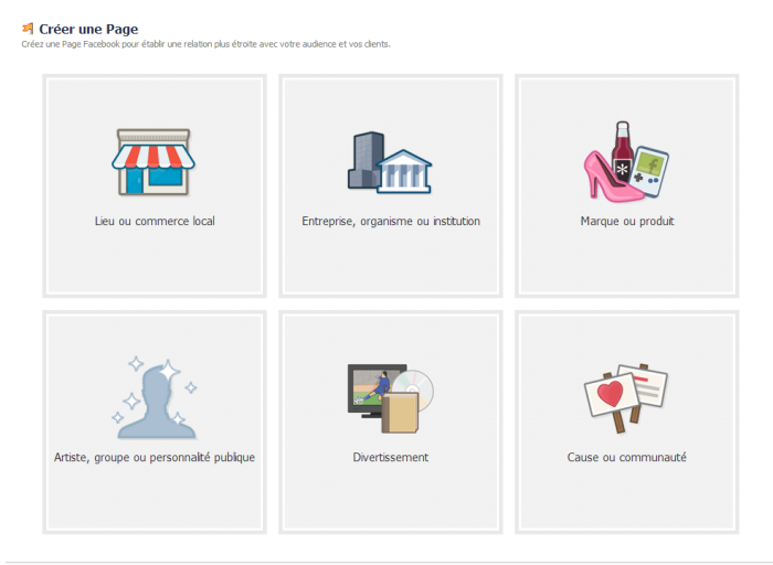 La création d'une page Facebook