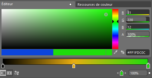 Choix du dégradé