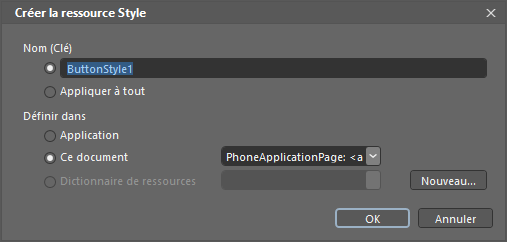 Création du style par défaut du bouton
