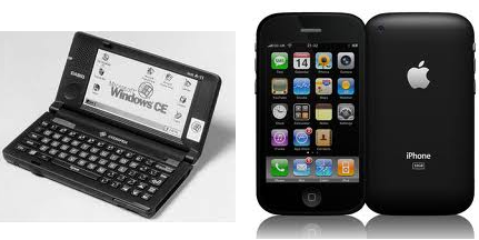 Un Windows CE et un IPhone