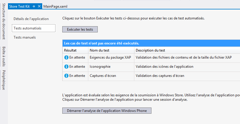 Liste des tests à effectuer