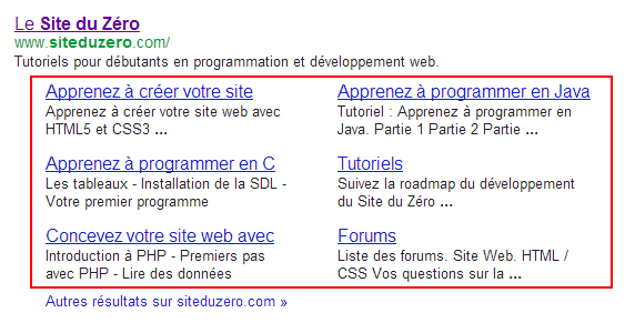 Liens de site du Site du Zéro