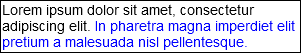 La deuxième phrase en bleu !